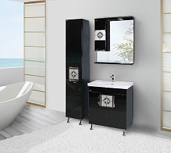 Onika Мебель для ванной "Флорена-Квадро 70" L черная – фотография-3