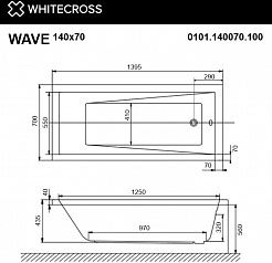WhiteCross Акриловая ванна Wave 140x70 – фотография-4