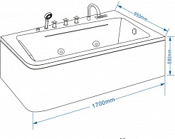 Grossman Акриловая ванна GR-17095L 170x95 с гидромассажем – фотография-7