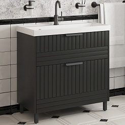 Corozo Мебель для ванной Терра 80 графит матовый – фотография-6