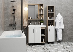Onika Мебель для ванной Тимбер 70.10 белая/дуб сонома – фотография-3