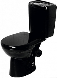 Керамин Унитаз-компакт Омега черный с жестким сиденьем – фотография-1