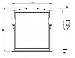 ASB-Woodline Мебель для ванной Римини Nuovo 80 белый (патина серебро), массив ясеня – фотография-4