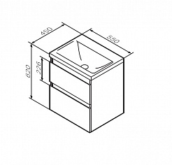 Am.Pm Мебель для ванной X-Joy 55 белый глянец, подвесная – фотография-3