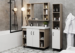 Onika Мебель для ванной Тимбер 100.10 белая/дуб сонома – фотография-3