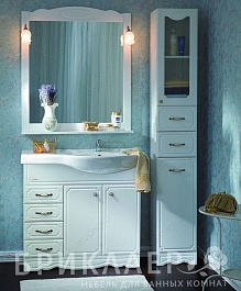 Бриклаер Зеркало для ванной "Лаура 90" белое – фотография-2