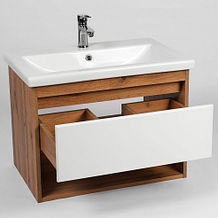Viant Мебель для ванной Бостон 50 1 ящик подвесная белая/дуб вотан – фотография-5