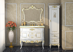 Misty Мебель для ванной Bianco 100 белый, сусальное золото – фотография-12