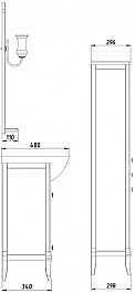 ASB-Woodline Мебель для ванной Салерно 80 белый/патина серебро, массив ясеня – фотография-12