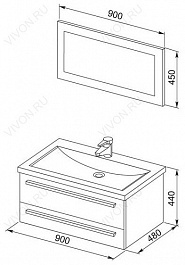 Aquanet Мебель для ванной  "Нота 90 лайт" венге (161318) – фотография-2