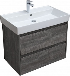 Aquanet Мебель для ванной Nova Lite 75 подвесная дуб серый – фотография-3