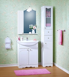 Бриклаер Мебель для ванной Лючия 70 белая, шкафчик – фотография-5