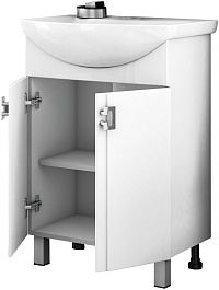 Mixline Мебель для ванной Квадро 55 L белая – фотография-4