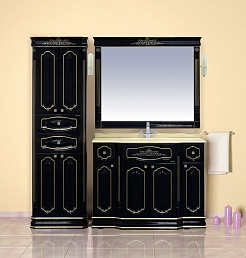 Misty Мебель для ванной Астория Gold 120 черная глянцевая – фотография-2