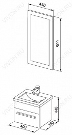 Aquanet Мебель для ванной Нота 40 лайт венге (231064) – фотография-3