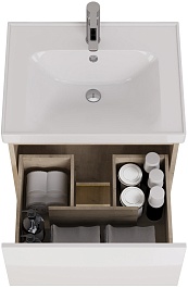 Dreja Мебель для ванной Perfecto 60 подвесная белая/дуб эврика – фотография-13