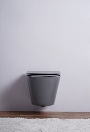 Esbano Унитаз Clavel подвесной безободковый серый матовый – фотография-3