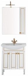 Aquanet Мебель для ванной "Честер 75" белый/золото – фотография-8