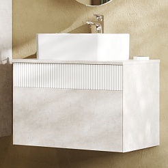 Акватон Мебель для ванной Марбл 80 подвесная слэйт/белая матовая – фотография-4