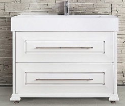 Водолей Мебель для ванной "Риккардо 110" с ящиками, белая – фотография-2