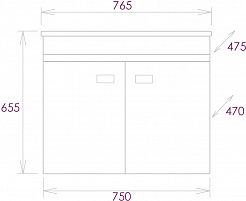 Onika Мебель для ванной Марбл 75.02 подвесная мрамор/камень бетонный – фотография-10
