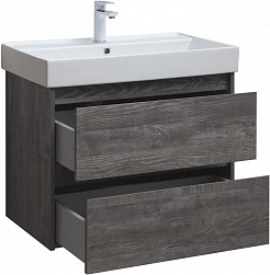 Aquanet Мебель для ванной Nova Lite 75 подвесная дуб серый – фотография-6