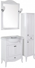 ASB-Woodline Мебель для ванной Салерно 65 белый/патина серебро – фотография-7