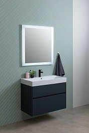 Aquanet Мебель для ванной Бруклин 85 подвесная черная матовая – фотография-2