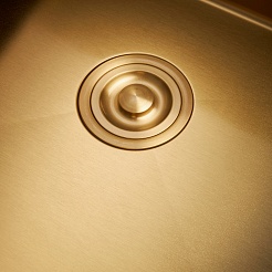 Milacio Мойка кухонная Denia 46 Steel золото брашированное – фотография-3