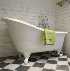 Фэма Чугунная ванна "Beatrice", ножки белые, покрытие RAL, металлик – фотография-2