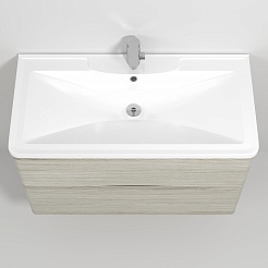 Водолей Мебель для ванной Adel 100 подвесная ореховый дубослив светлый – фотография-3