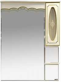 Misty Зеркальный шкаф Монако 90 R бежевый/ патина – фотография-1