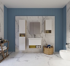 Dreja Мебель для ванной Perfecto 60 подвесная белая/дуб эврика – фотография-3