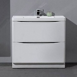 BelBagno Мебель для ванной напольная ANCONA-N 1000 Bianco Lucido, подсветка – фотография-3