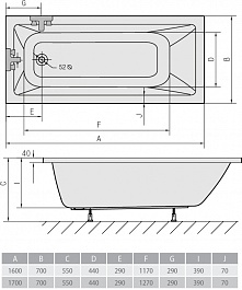 Alpen Акриловая ванна Noemi 160x70 – фотография-3