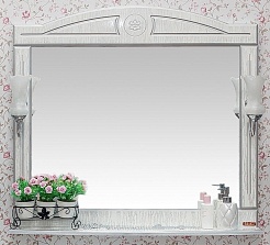 Sanflor Мебель для ванной Адель 100 белая, патина серебро – фотография-2