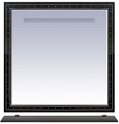 Misty Зеркало с полочкой Bella 90 черное с кристаллами – фотография-1