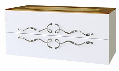 Clarberg Тумба с раковиной "Due Amanti 120" белый, ручки хром – фотография-2