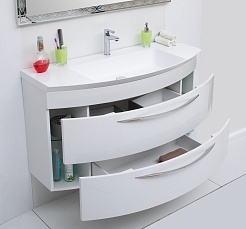 De Aqua Мебель для ванной Лонг 120, зеркало Алюминиум – фотография-2