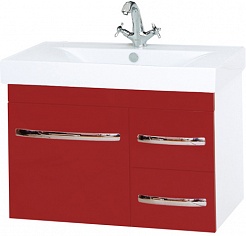 Misty Мебель для ванной Эмилия 75 подвесная красная – фотография-2