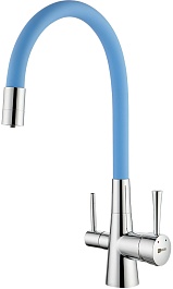 Lemark Смеситель для кухни Comfort LM3075C-SkyBlue голубой/хром – фотография-1