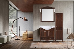 ASB-Woodline Мебель для ванной Салерно 80 антикварный орех, массив ясеня – фотография-8