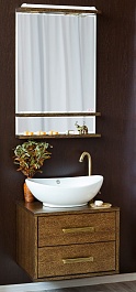 Sanflor Мебель для ванной Румба 60 с ящиками, венге, патина золото – фотография-1