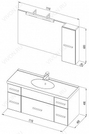 Aquanet Мебель для ванной "Данте 110" L  (164824) – фотография-3