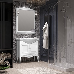 Opadiris Зеркало для ванной Брунелла 80 белое матовое – фотография-3