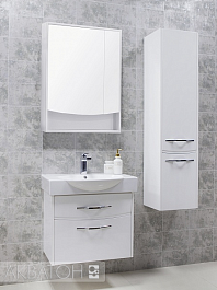Акватон Мебель для ванной "Инфинити 65" белая, зеркало-шкаф – фотография-6