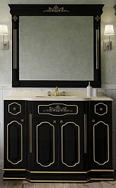 Misty Мебель для ванной Астория Gold 120 черная глянцевая – фотография-1