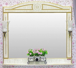 Sanflor Мебель для ванной Адель 100 белая, патина золото – фотография-2