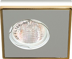 Feron Светильник встраиваемый DL2A потолочный 12V MR16 G5.3 алюминий/золото – фотография-1