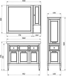 ASB-Woodline Мебель для ванной Гранда 105, белый (патина серебро), массив ясеня – фотография-10
